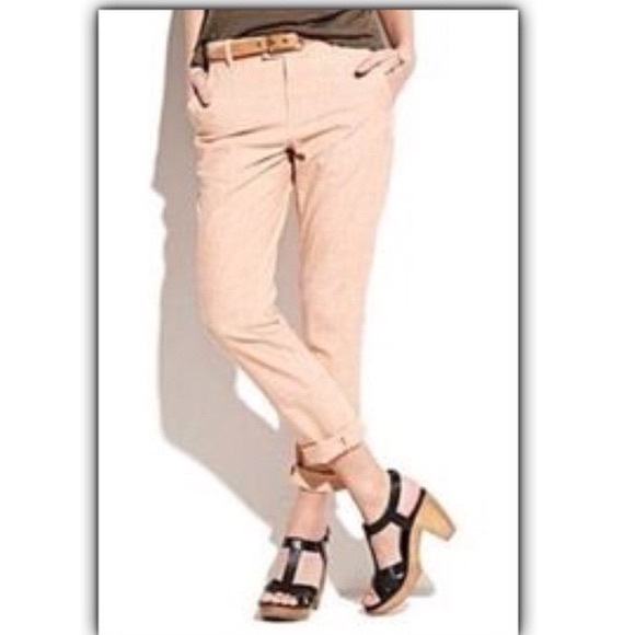 Madewell Rivington Linen Blend Trouser in Blush - Picture 1 of 3